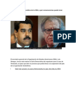 Qué Es La Carta Democrática de La OEA y Qué Consecuencias Puede Tener Para Venezuela