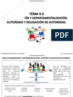 Tema 4.3 Jerarquización y Departamentalización. Autoridad y Delegación de Autoridad-. Autoridad y Delegación de Autoridad-. Autoridad y Delegación de Autoridad