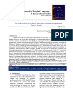 The Predictive Role of Vocabulary Knowledge in Listening Comprehension: Depth or Breadth?