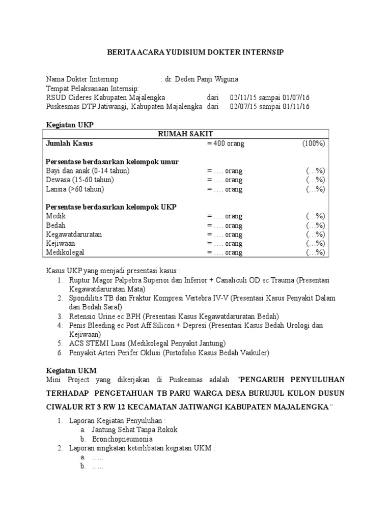 Format Berita Acara Yudisium Dokter Internsip