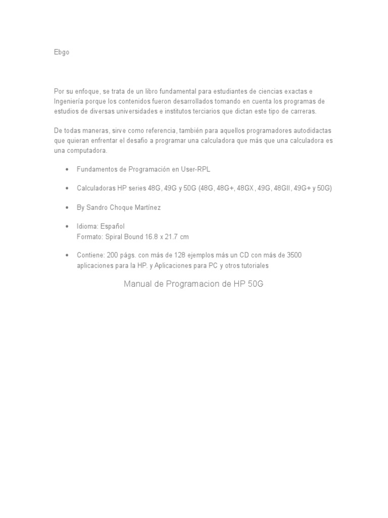 Hp 50g programming
