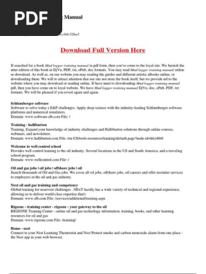Download free mud logger training programs software pdf