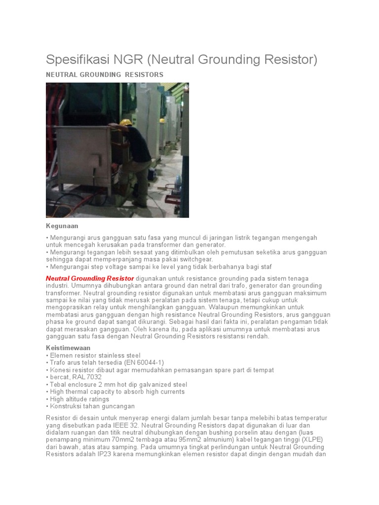 Spesifikasi NGR | PDF | Teknologi & Rekayasa