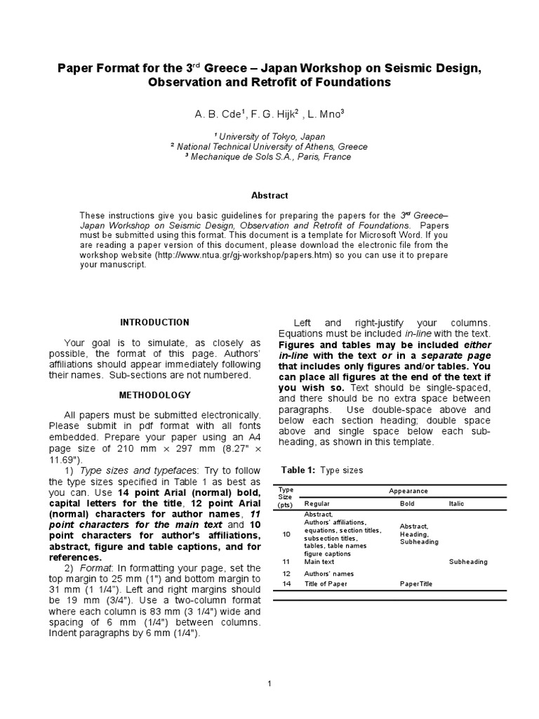Seismic Design Paper Format Guide | PDF | Typefaces | Ellipsis