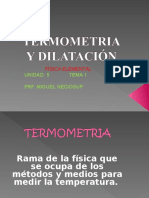 TERMOMETRÍA Y DILATACIÓN