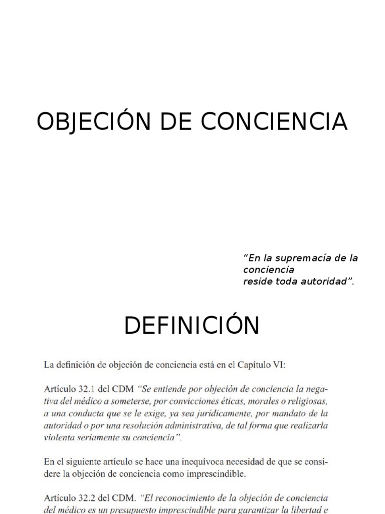 Objeción de Conciencia | PDF