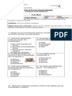 Evaluacion de Proceso Los Invertebrados