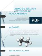 Mecanismo de Reaccion en La Obtencion de Hidrocarburos