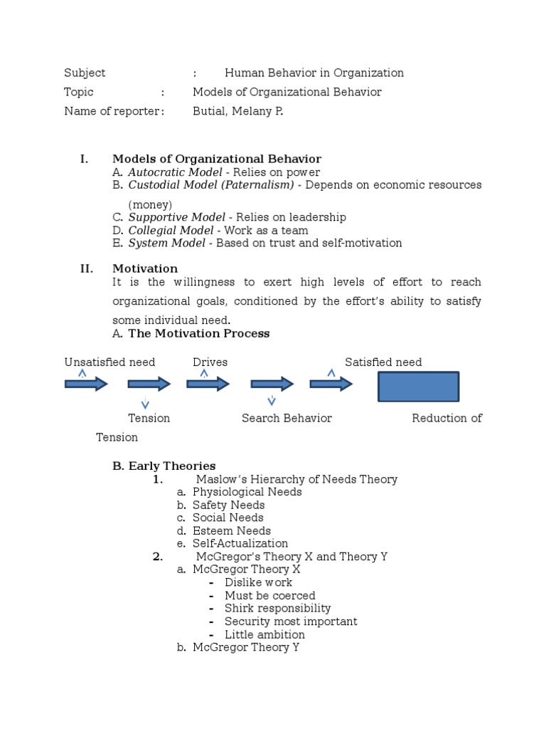 Models of Org Behvior | PDF | Motivation | Motivational