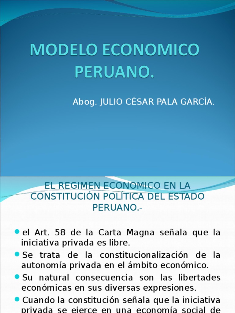 Modelo Economico Peruano. | PDF | Estado (política) | Constitución