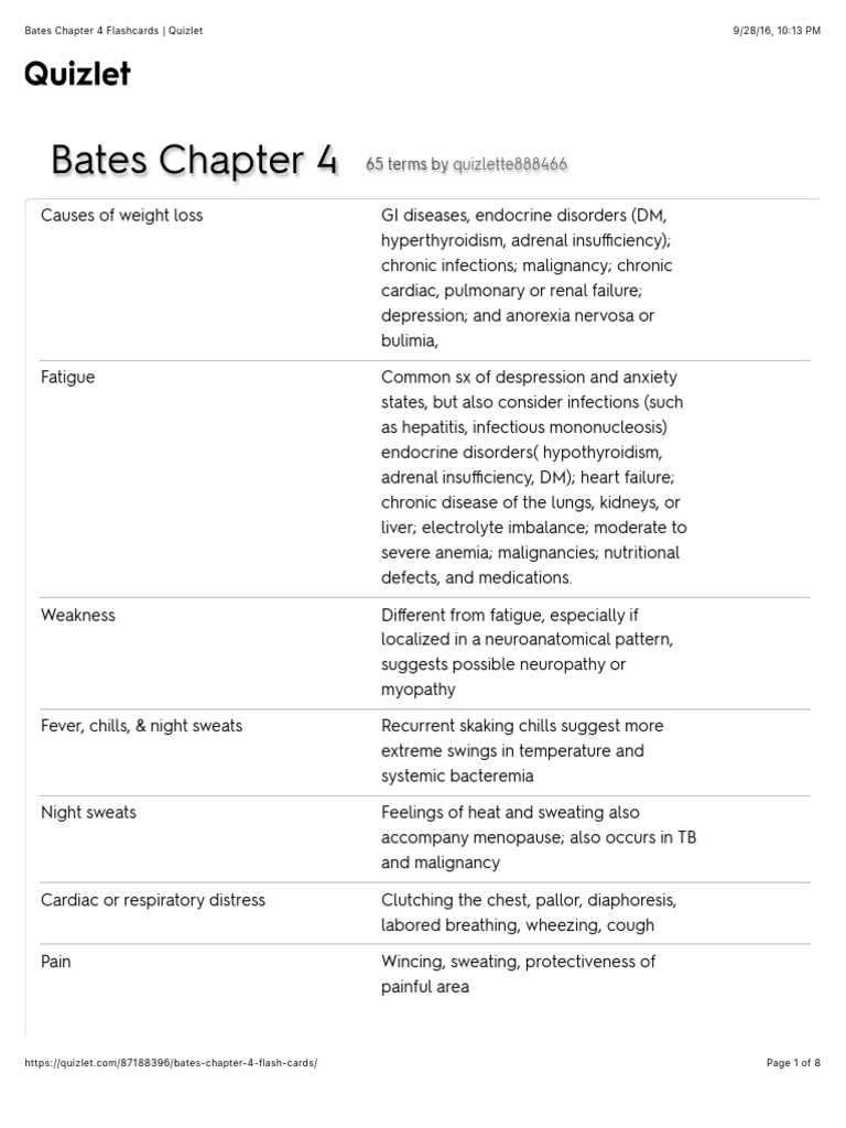 Bates Chapter 4 Flashcards - Quizlet | PDF | Obesity | Blood Pressure