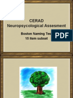 Cerad Neuropsycological Assesment: Boston Naming Test 15 Item Subset