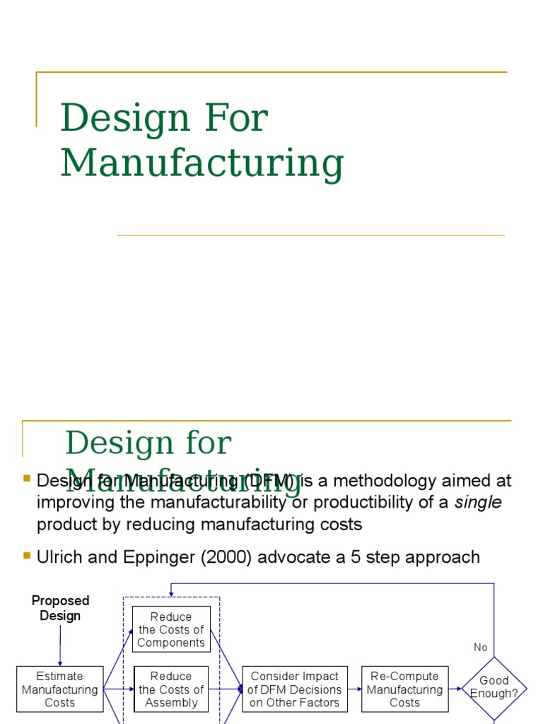 Design for Manufacturing Production And Manufacturing Industries