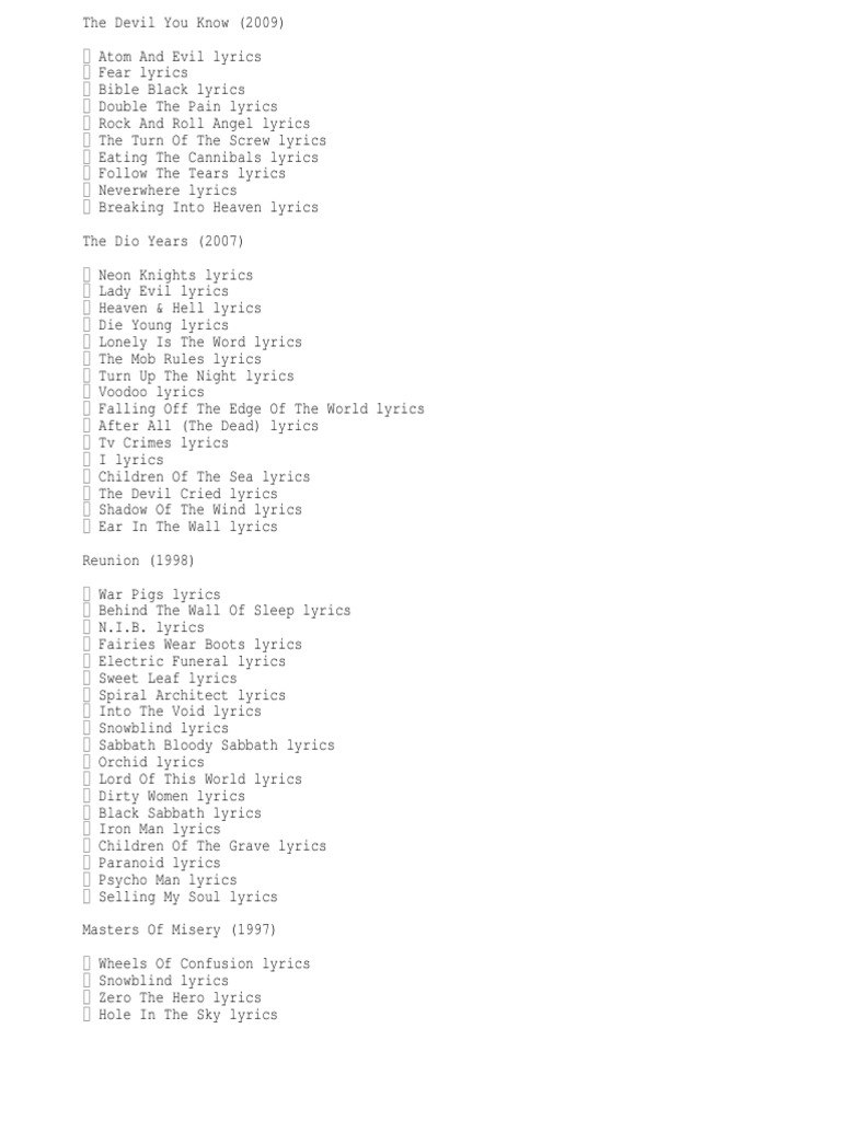 Fastest Electric Funeral Lyrics Black Sabbath