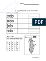 Short o Word Families Worksheets
