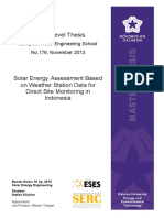 Solar Energy Assessment Based On Weather Station Data For Direct Site Monitoring in Indonesia