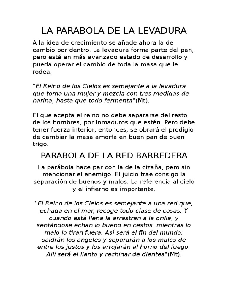 La Parabola de La Levadura