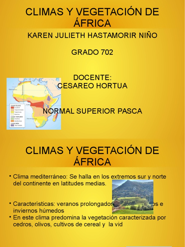 Climas y Vegetacion de Africa PDF Zona tropical Clima