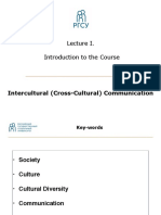 Introduction To The Course: Intercultural (Cross-Cultural) Communication