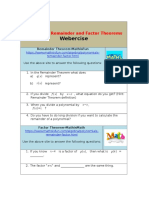 Webercise: Polynomial Remainder and Factor Theorems