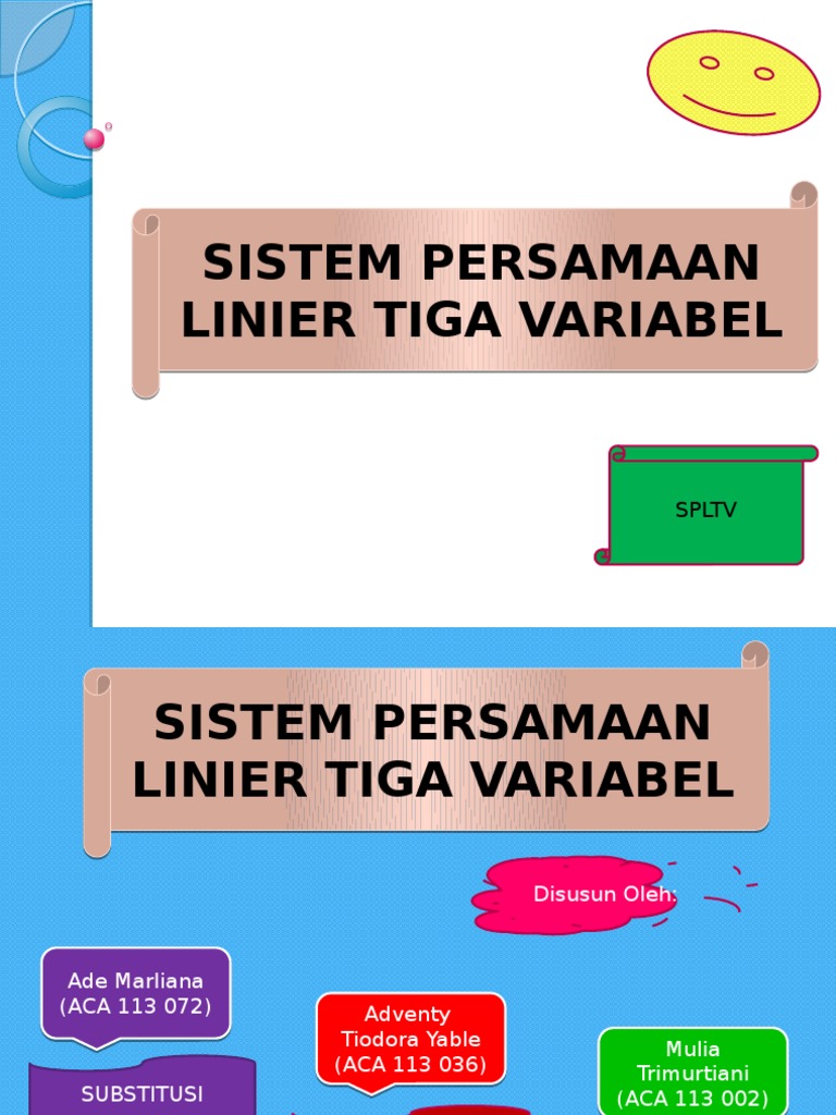 Sistem Persamaan Linier Tiga Variabel Copy Pptx