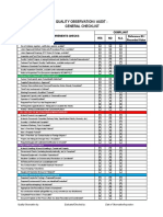 General Quality Checklist in Construction