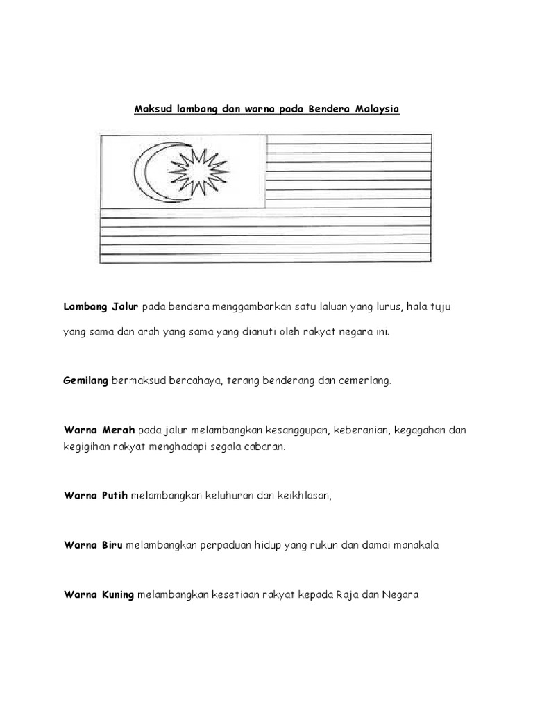 Maksud Lambang Dan Warna Pada Bendera Malaysia  PDF