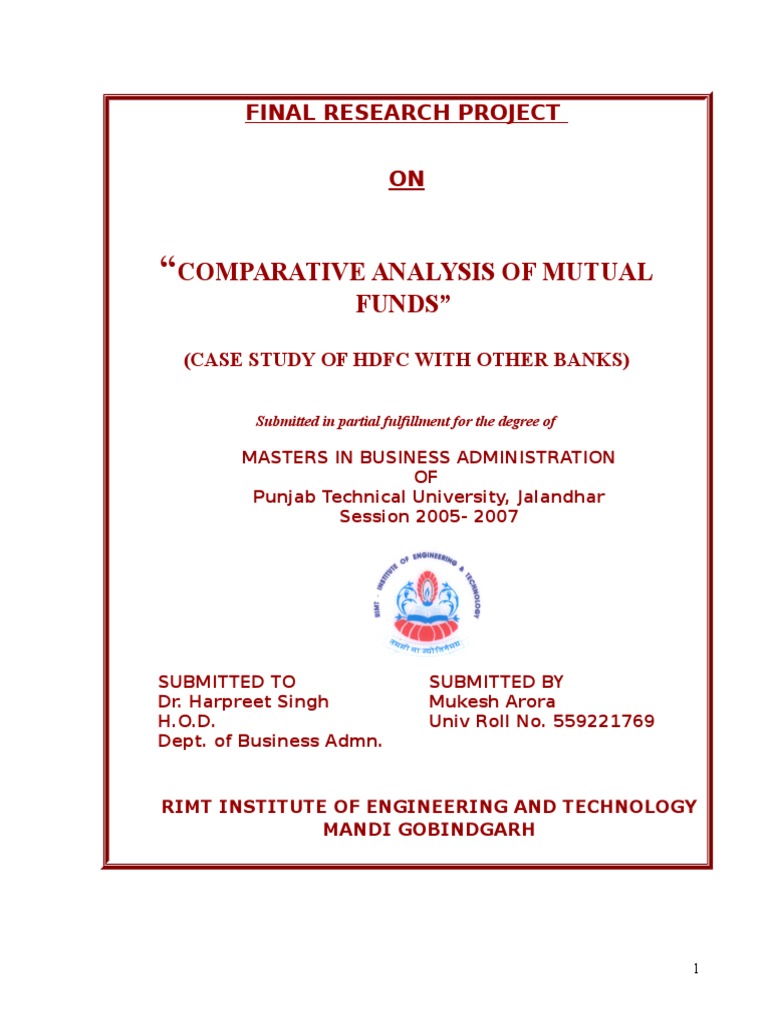 Comparative Analysis of Mutual Funds | PDF | Mutual Funds | Investing
