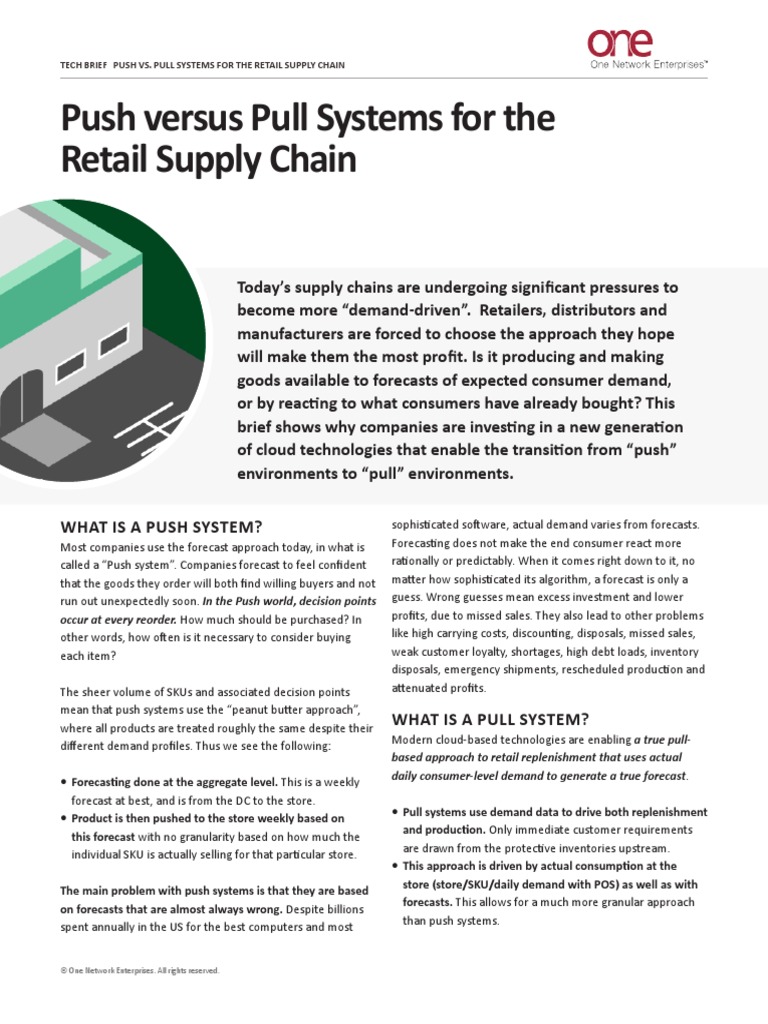 Push Vs Pull Systems in Retail Supply Chain 2014.1 PDF Retail
