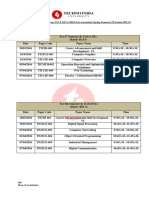 MTA 3rd 4th Year UG MCA Routine