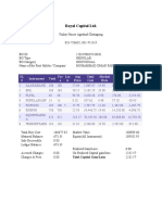 Royal Capital LTD.: SL # Instrument Total Fre e Loc K Avg Price Total Cost Market Rate Market Value Gain/Los S