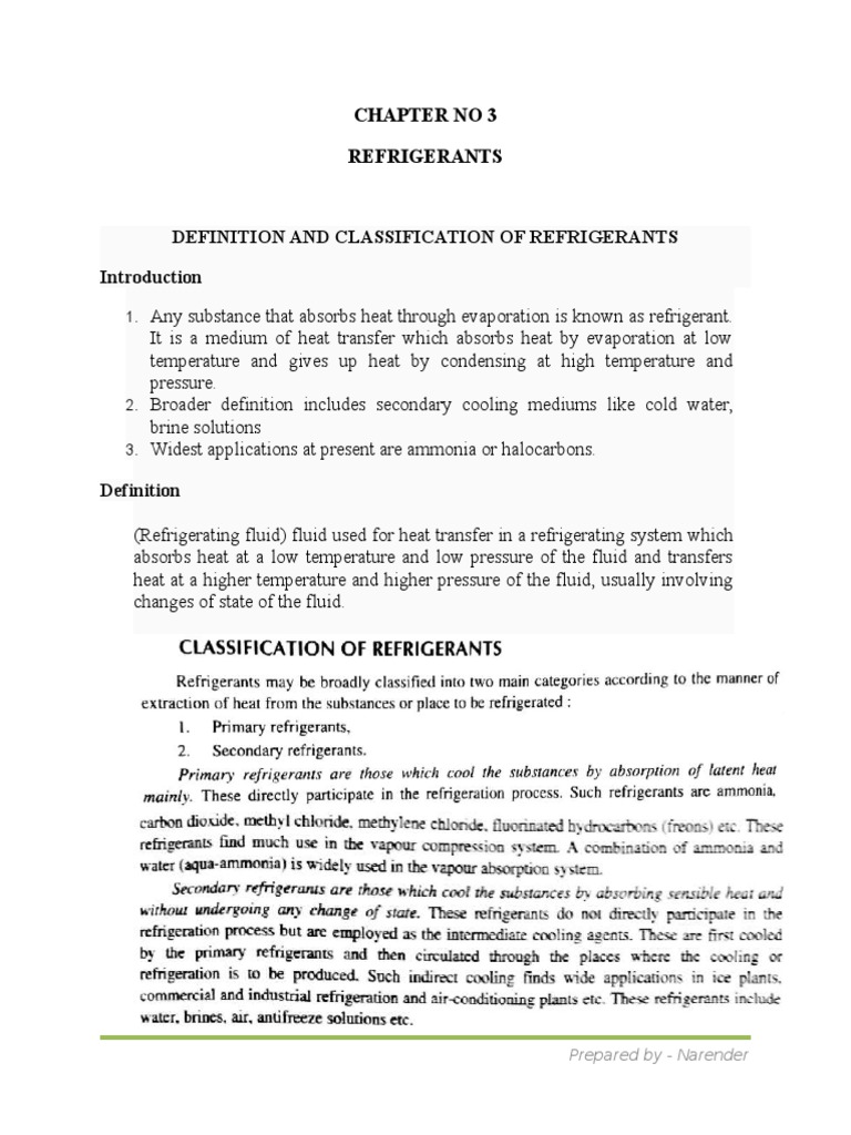 Definition and Classification of Refrigerants PDF