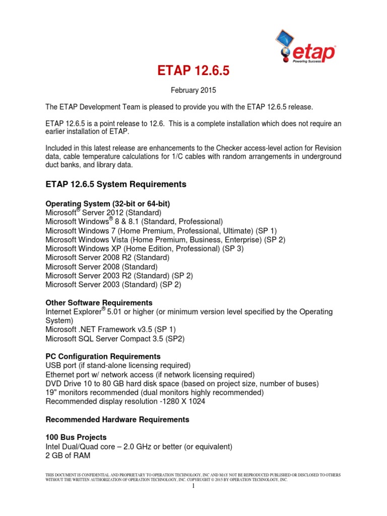 ETAP 12.6.5 Help Windows Server 2003 Microsoft Windows