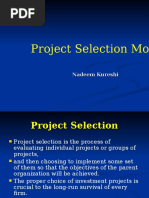 Project Selection Models: Nadeem Kureshi