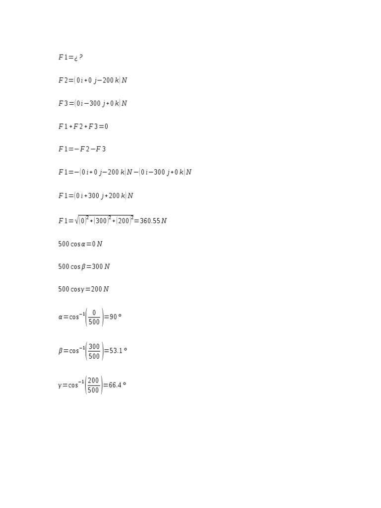 Vector Force Calculation Analysis | PDF