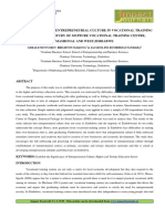 The Significance of Entrepreneurial Culture in Vocational Training Centres: A Case Study of Mupfure Vocational Training Centre, Mashonal and West, Zimbabwe