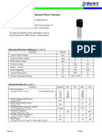 NPN Silicon Epitaxial Planar Transistor: 1. Emitter 2. Collector 3. Base TO-92 Plastic Package