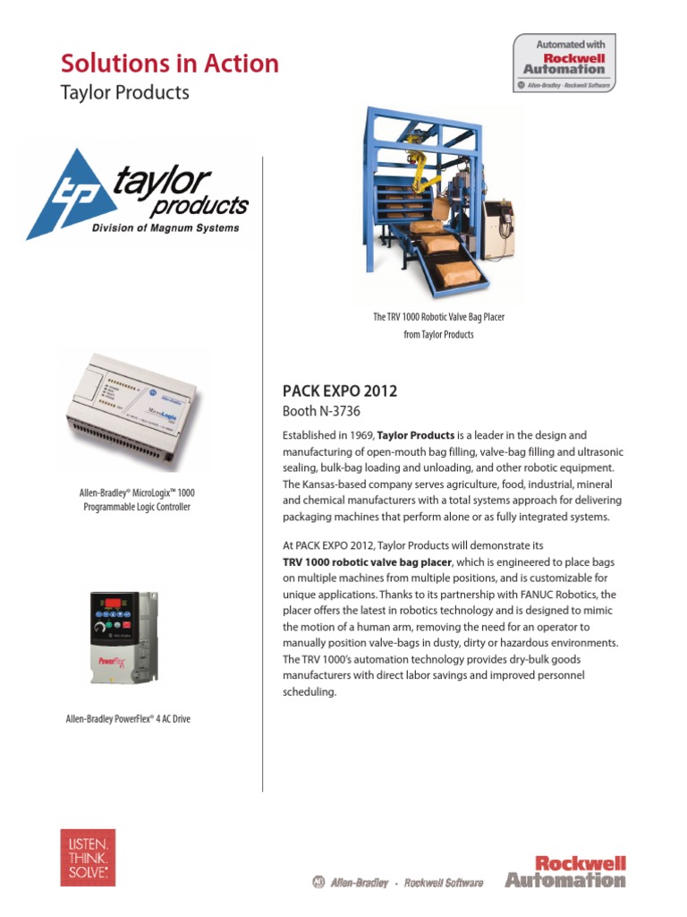 Taylor Solutions Rockwell 2012 | PDF | Automation | Robotics