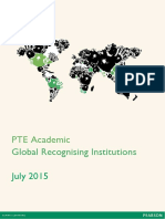 PTE Academic Global Institutions Guide