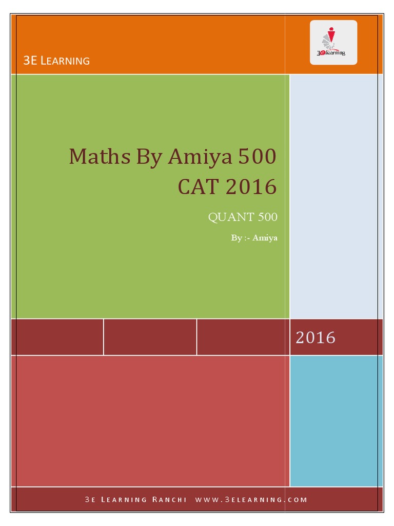 Maths by Amiya 500 CAT 2016 | PDF | Triangle | Fraction (Mathematics)