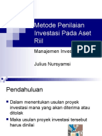 Metode Penilaian Investasi Pada Aset Riil