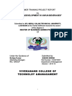 "Traning &development in Varun Beverages": Summer Training Project Report On