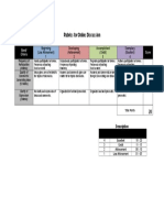 Rubrics For Online Discussion: Band/ Criteria Score