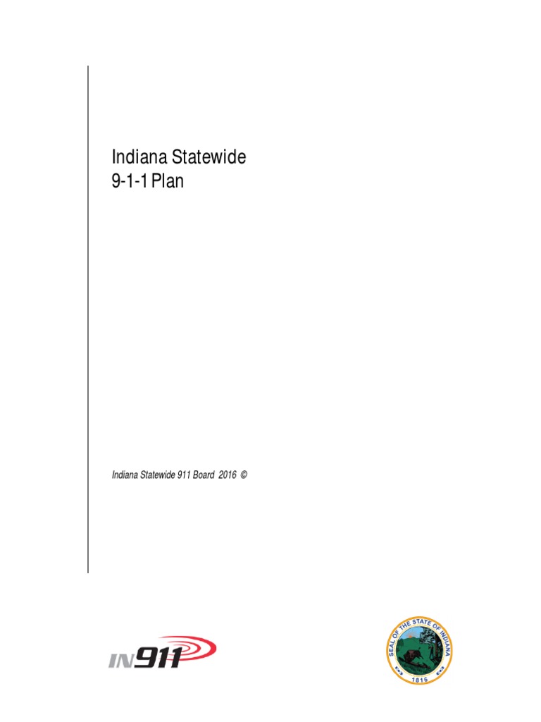 2016 Indiana Statewide 911 Plan | PDF | 9 1 1 | Short Message Service