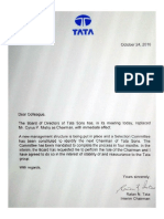 Ratan Tata Letter 