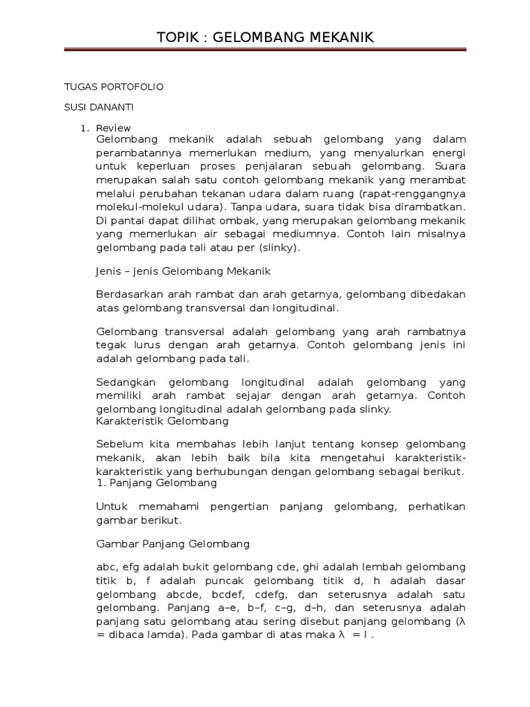 Berikut Ini Merupakan Contoh Gelombang Transversal Adalah 