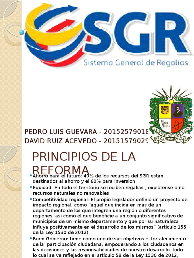 Sistema General de Regalias | PDF | Planificación | Constitución