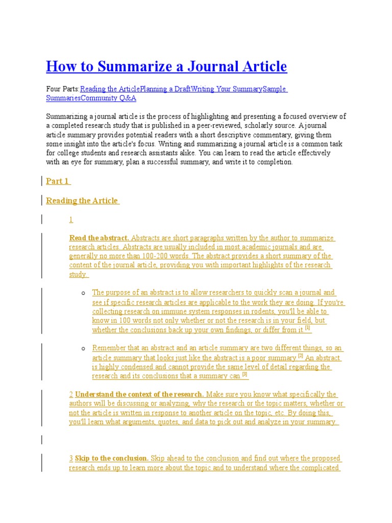 research article summary example pdf