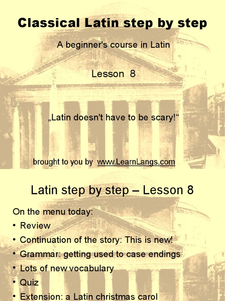 Latin Lesson 8: Case Endings & Vocabulary | PDF | Syntactic ...