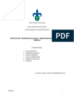 Efectos Del Consumo de Alcohol y Marihuana en La Memoria de Trabajo - Conocimiento e Investigacion